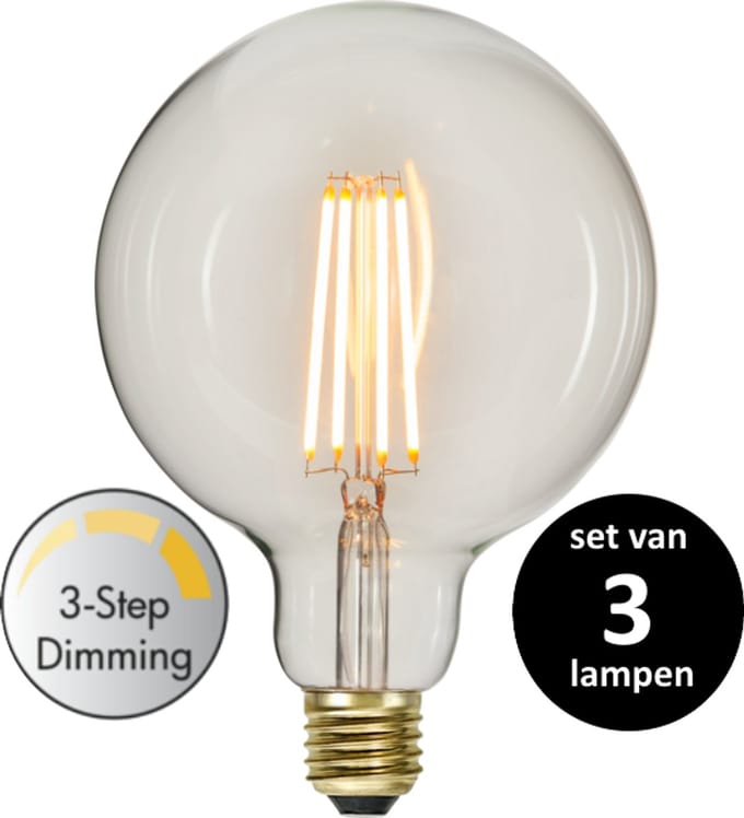 3 standen G125 Globelamp - 6.5W - set van 3