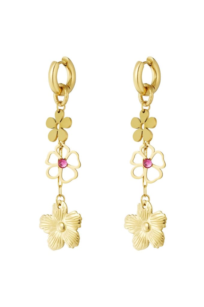 YWG - Oorbellen bloom baby - Goud/Roze