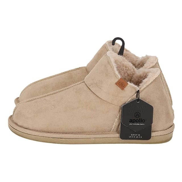 Apollo Dames Pantoffels Suede Beige Sloffen - Maat 39/40