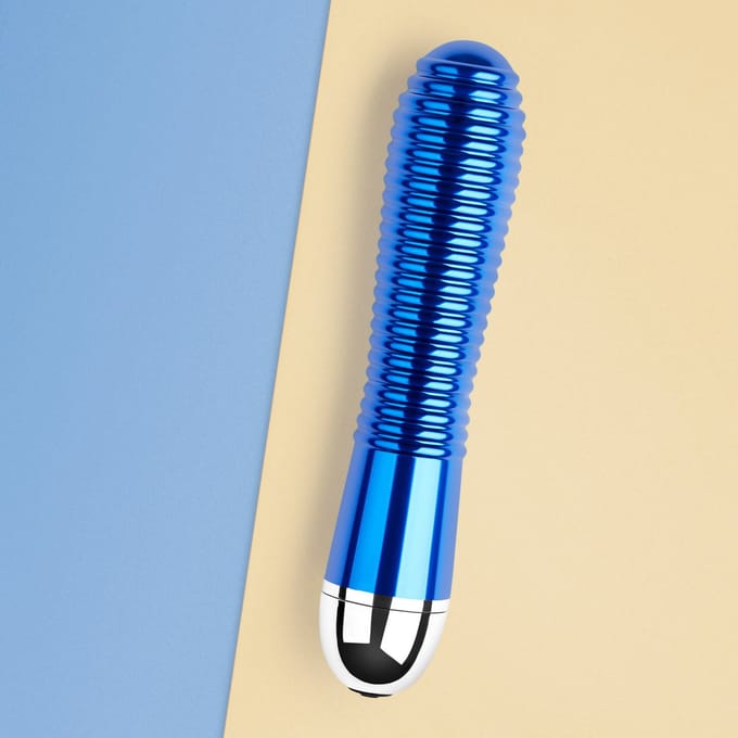 Geribbelde metalen vibrator, 16,5 cm
