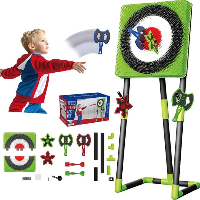 Bijl Werpspel - Dartspel Combo - Binnen Buiten - Opvouwbaar Ontwerp - 50x50x106 cm
