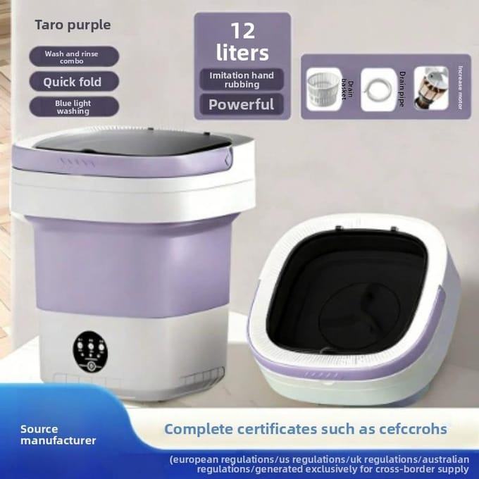 Lavadora plegable portátil automática para ropa interior y calcetines mini lavadora de 12L gray