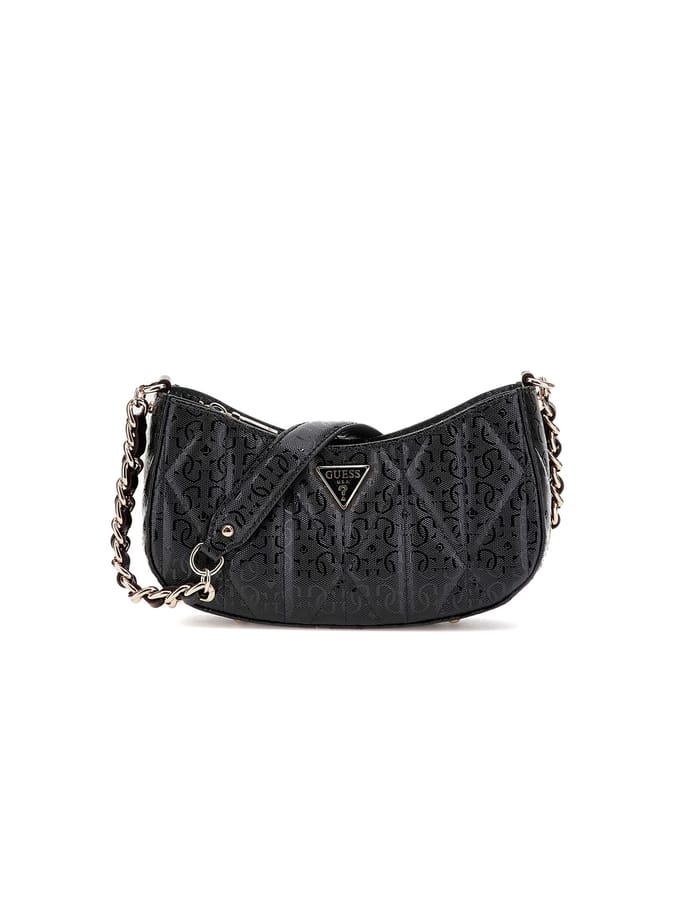 GUESS schoudertas Aldina Top Zip Shoulder Bag Black zwart