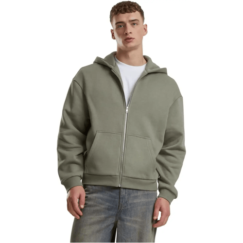 Urban Classics - Fluffy Vest met capuchon - L - Olijfgroen