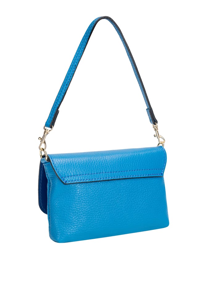 Faina Mini leren schoudertas Dames Blauwe aster