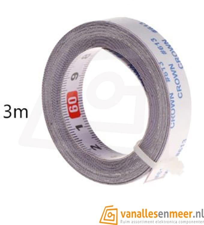 Plakmeetlint 3m links naar rechts