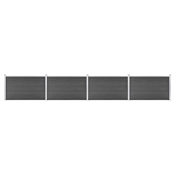 vidaXL - Schuttingpanelenset - 699x105 - cm - HKC - zwart