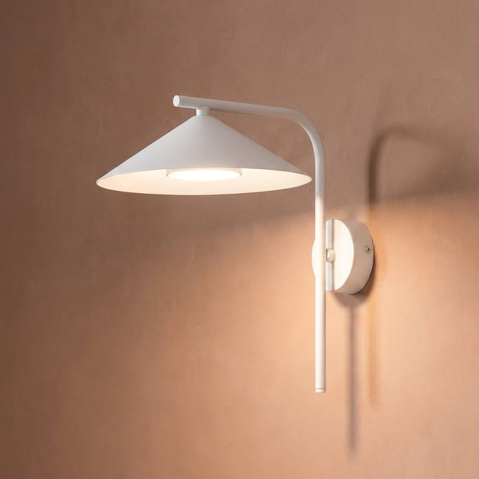TK Lighting Wandlamp Lume S, greige, metaal, 31 cm hoog, GX53