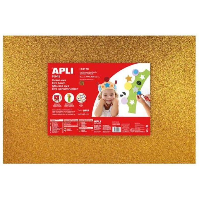 Apli Agipa - Mousse EVA thermoformable 40x60 cm Doré pailleté
