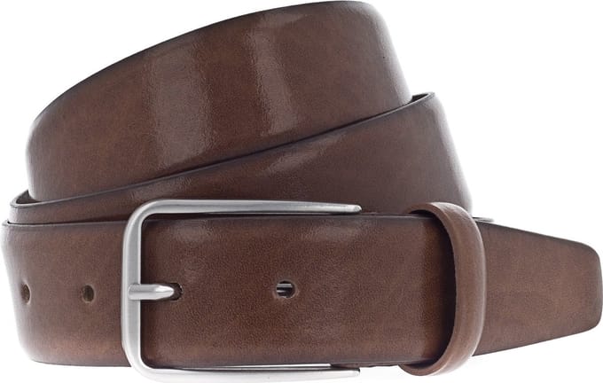 Vanzetti Leren Riem Dresscode: Business 35mm Cambered Belt W85 Cognac Bruine
