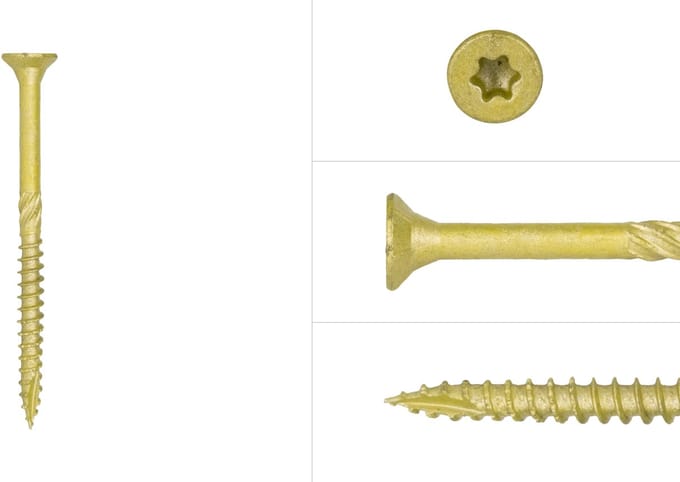 Spaanplaatschroeven AR|coating 6 x 80 mm Deeldraad Torx 30 | Doos 100 stuks