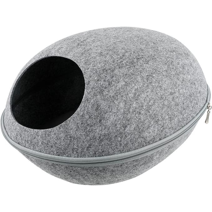 Kattenhuisdiergrotbed voor Katten Kittens Huisdieren light grey lichtgrijze kleur