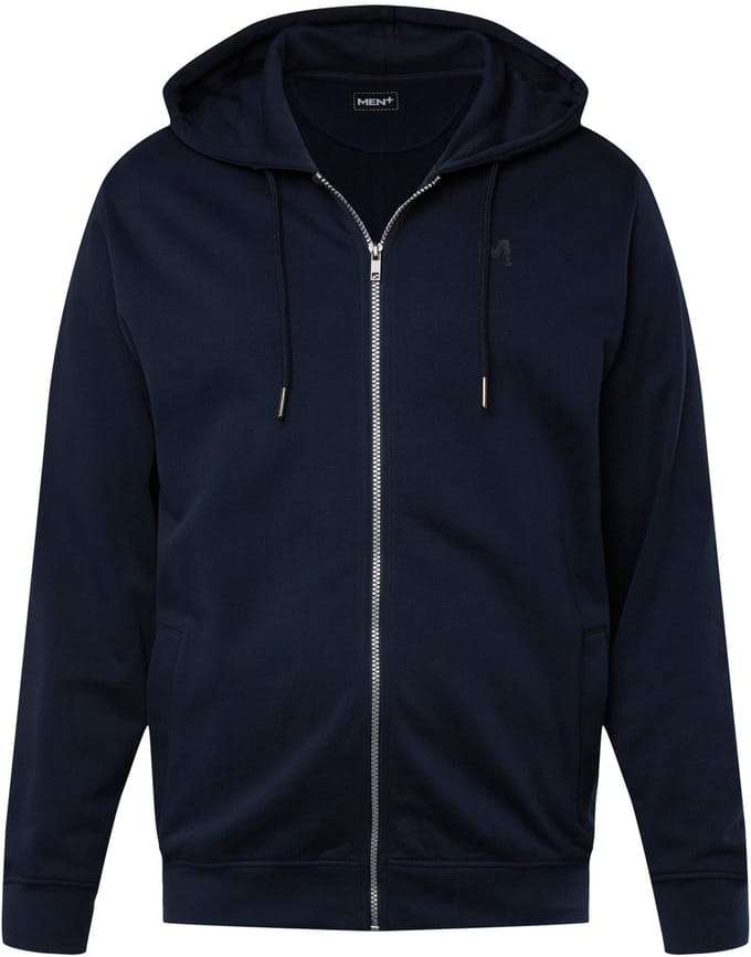Men Plus - Heren - Hoodie-jack capuchon rits - Navy blauw - Maat L