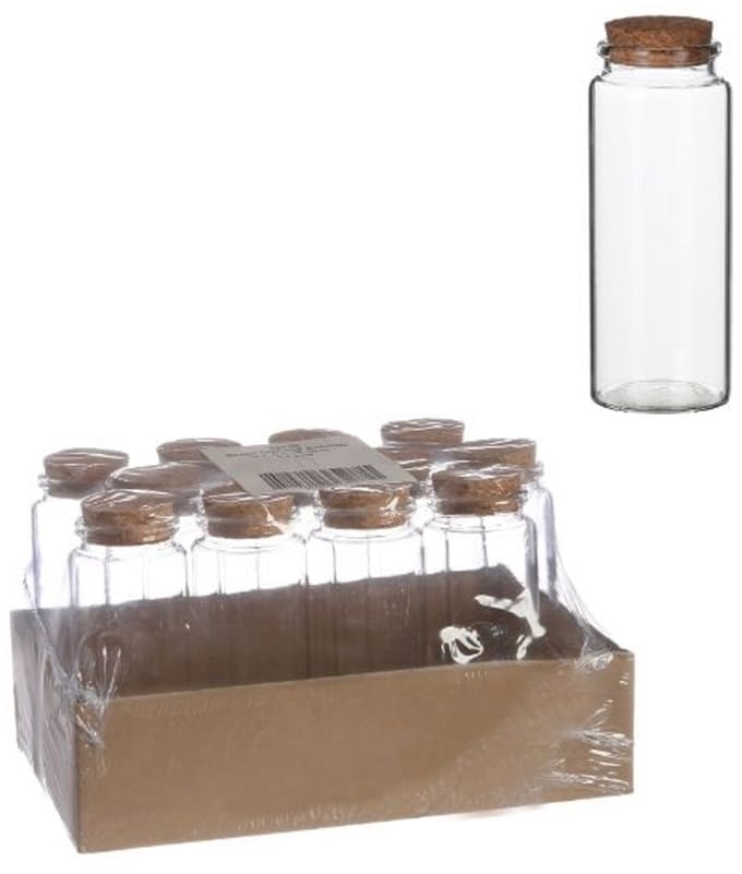 Voorraadcilinder met kurk Ø4,5cm 12,5cm hoog (12 st.)
