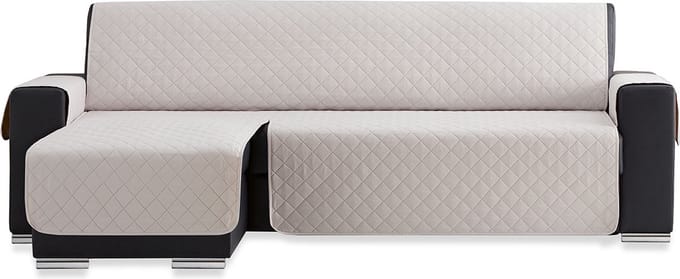 Duo quilt Chaise Longue links - Bankbeschermer - 200cm breed - Ivoor - OekoTex keurmerk