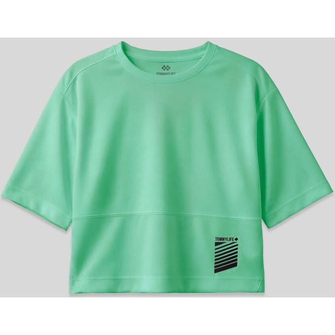 Oversized Polyester T-shirt met Ronde Hals en Zak