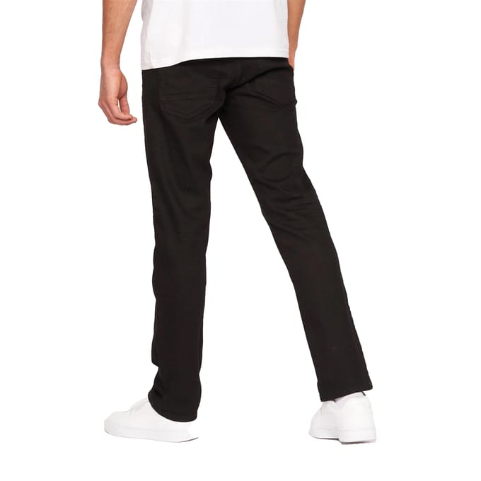 Crosshatch Heren Denim Jeans met print (Massief zwart)