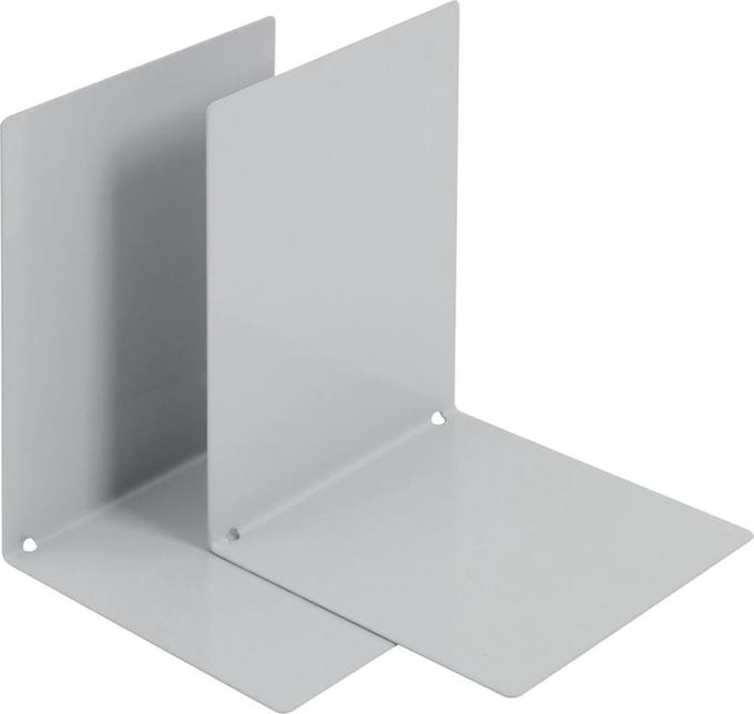 V-Part Boekensteun metaal | set van 2 stuks | lichtgrijs