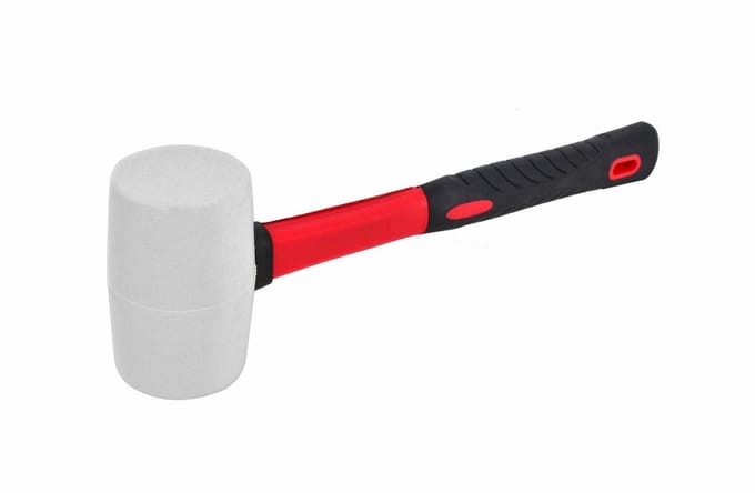 AWTOOLS AW31751 - Rubber Hamer - 90 mm - Antislip Handgreep - Wit