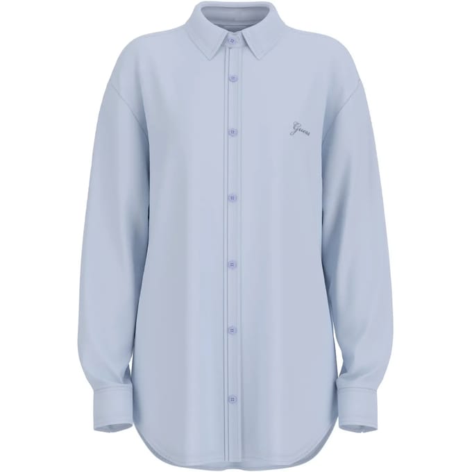 Oversized blouse met lange mouwen van popeline voor dames Guess
