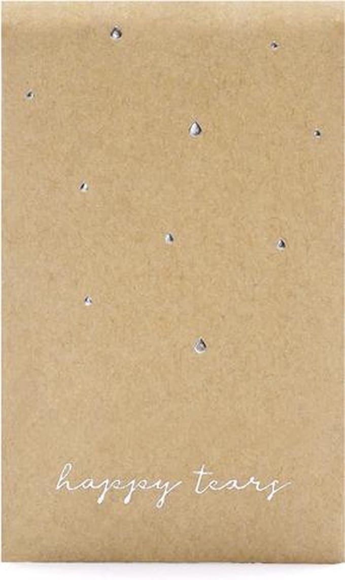 Bruiloft zakdoekjes - Happy tears - kraft/zilver - 10 stuks