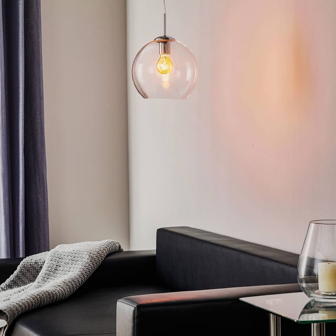 Searchlight Balls – Hanglamp – 1 Lichts – Clear – Glasbol – 25cm