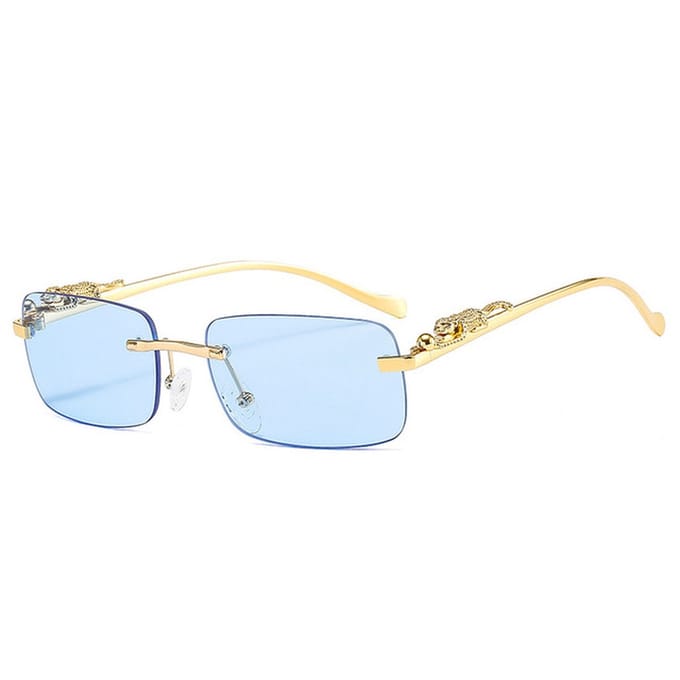 Heren Zonnebril - Dames Zonnebril - Goud - Blauw - Luipaard Bril - Luxe