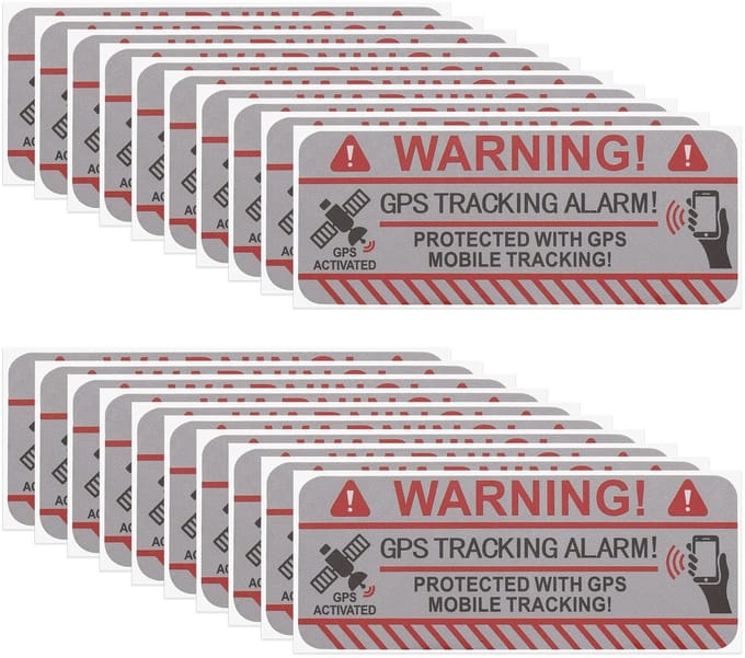 Dailygoods- Waarschuwingssticker 20 stuks - GPS-trackingsticker
