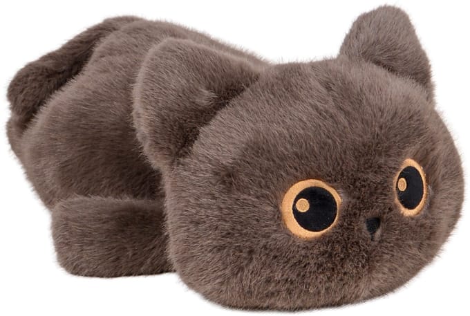 UNUS® Knuffel Kat "Mokka" grote ogen 40cm bruin - knuffeldieren katten - pluche kat