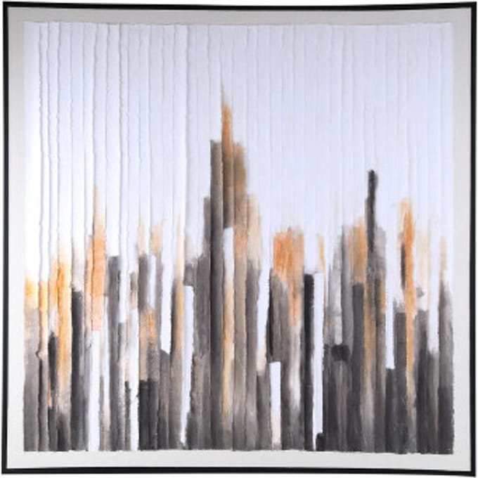 PTMD Wandpaneel Gustas - 102x4x102 cm - Poly - Bruin