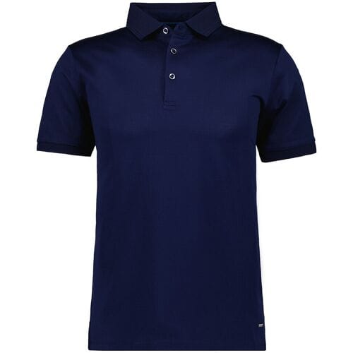 Ragman Polo Luxury Uni Color Mercerized Cotton Marine / male