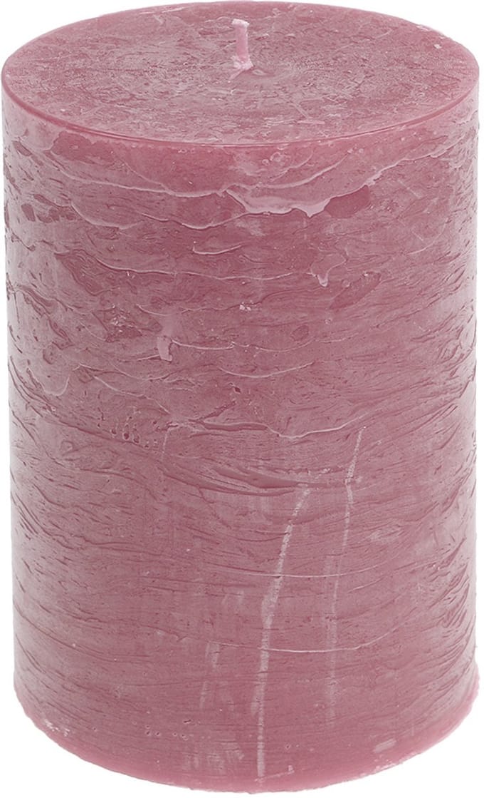 Effen gekleurde kaarsen antiek roze 85x120mm 2st, 2 Stück