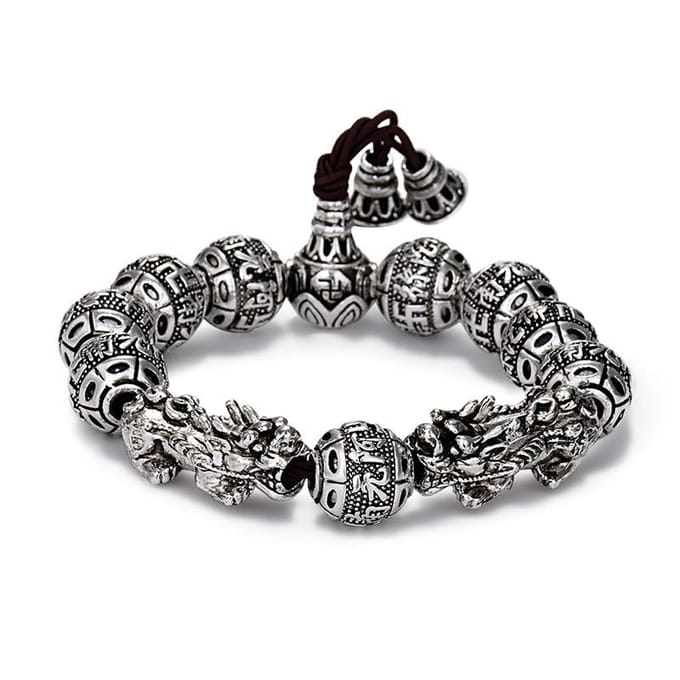 Bracelets Ballad Solid Bracelet Hommes Rétro Thaïlandais Argent Coeur À La Main Corde Bijoux gray