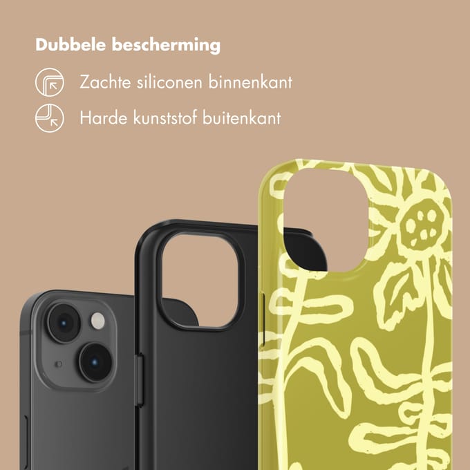 Selencia Hoesje - Geschikt voor Apple iPhone 14 - Backcover - Chalky Bloom