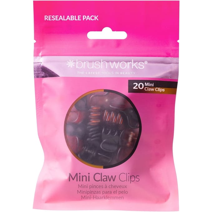 brushworks Mini Claw Clips - 20 Pack