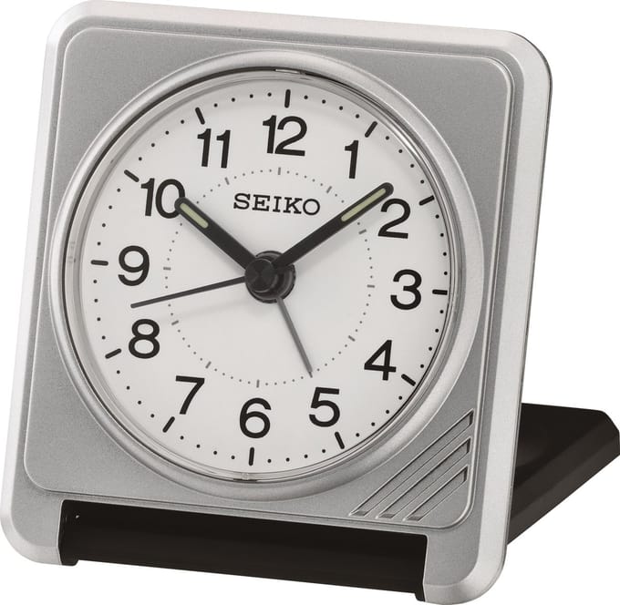 Seiko - Seiko zilverkleurige reiswekker QHT015S