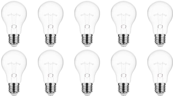 Technik E27 Wolfraam-Gloeilamp Dimbaar 40W - 2700K - Warm Wit - Gloeilamp Globe A55 - 10 stuks