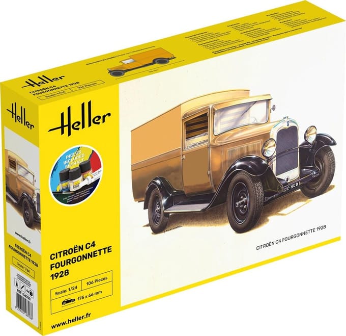 Heller Modelbouwpakket Militaire voertuigen - 56703 Citroen C4 Fourgonnette 1926 - Starter Kit Plastic - 1:24 - Modelbouw