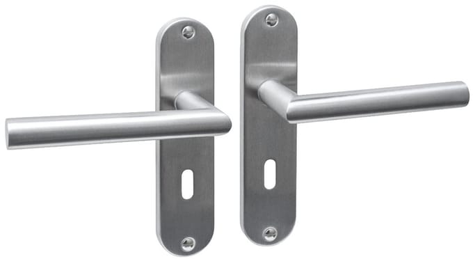 Intersteel Deurkruk Jura basic op schild ovaal 185x41mm sleutelgat 56mm rvs