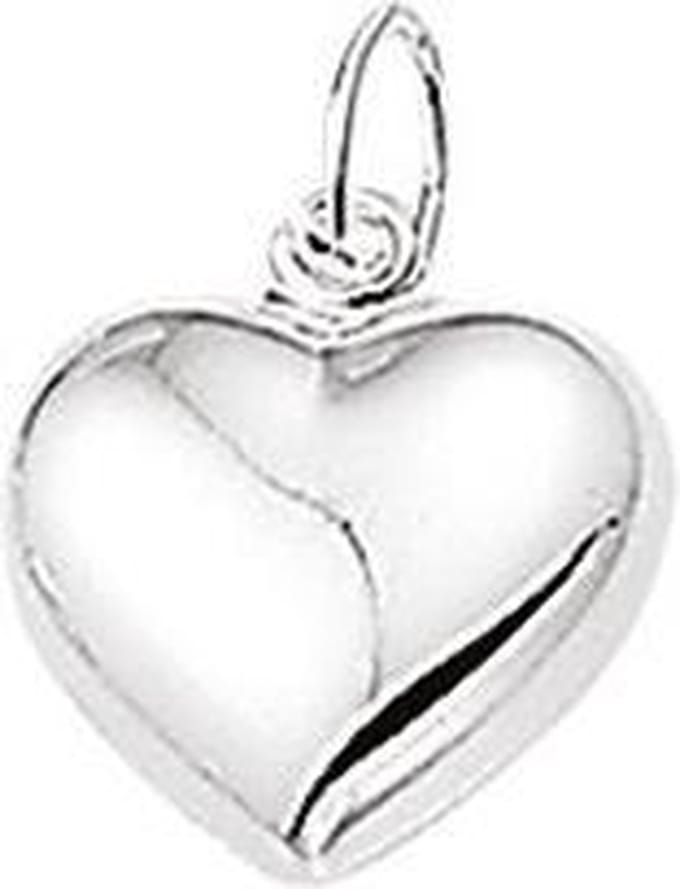 hanger hart zilver gerhodineerd