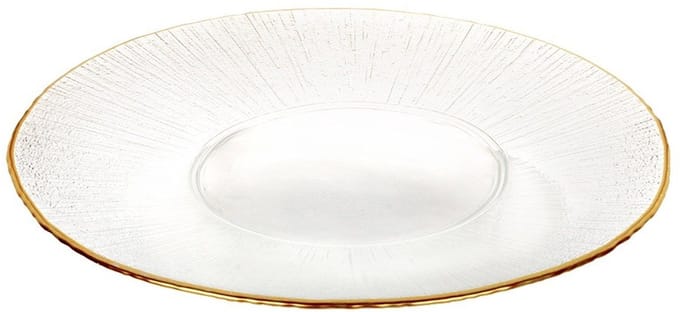 VILDE - Glas Dinerbord - Goud Rand - 30 cm - Platte Schotel