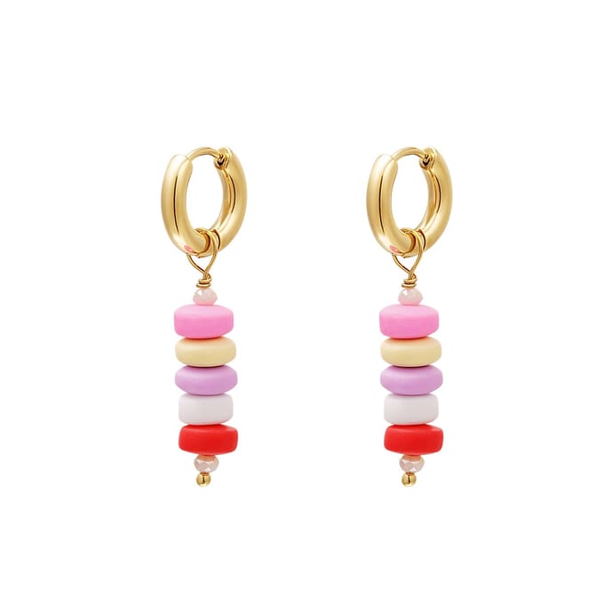 Oorbellen Dangling beads Pink - #summergirls collection