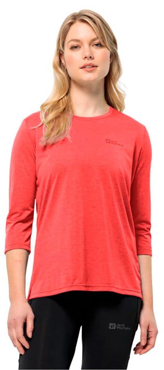 Jack Wolfskin Crosstrail T-shirt Met 3/4 Mouw Rood S Vrouw