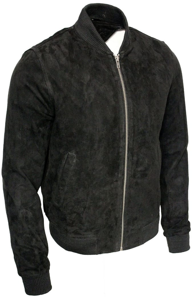 Varsity zacht suède leren bomberjack