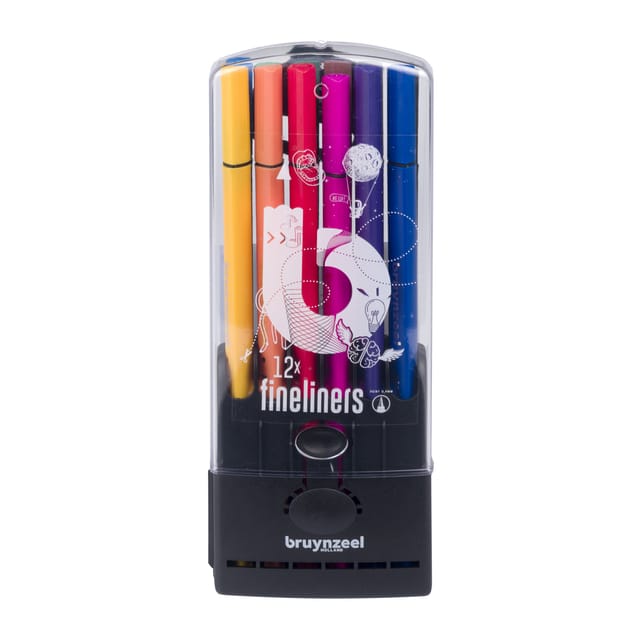 Bruynzeel Teens 12 fineliners met driekantige grip