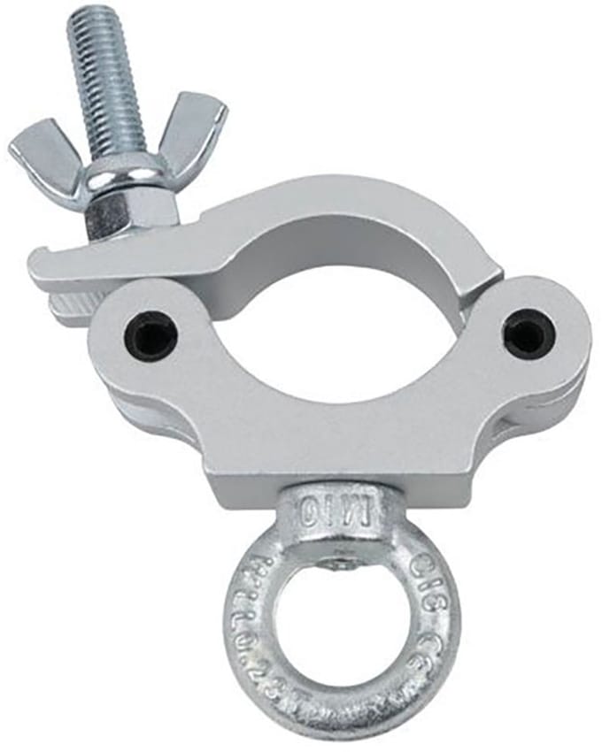 Showtec Half Coupler + Eye 230kg Slimline 50 mm zilver TÜV gekeurd