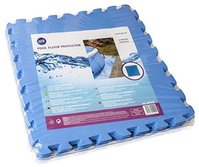 Pool bodembeschermer 9 stuks 8 mm dik blauw 51 x 51 cm
