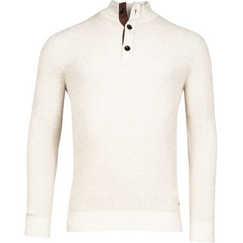 Baileys Trui Button Placket Plated Structure Knit Kitt / male