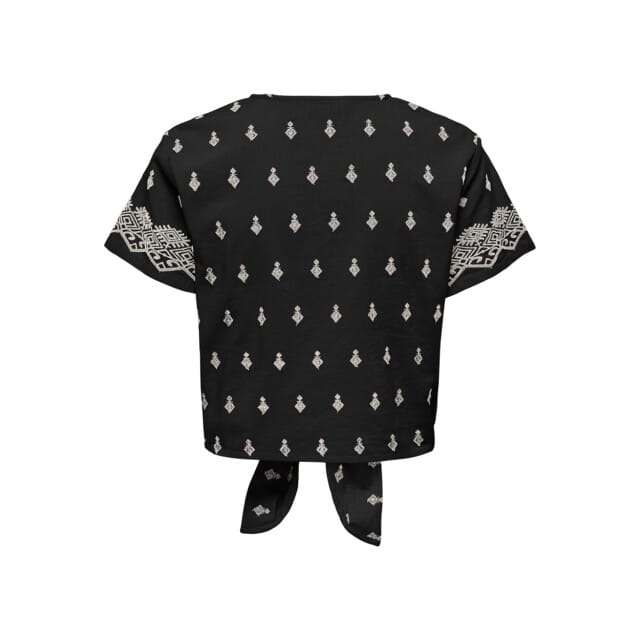 ONLY - ONLSIESTA WILLA EMB SS KNOT BUT TOP WVN - Meisjes - Blouses