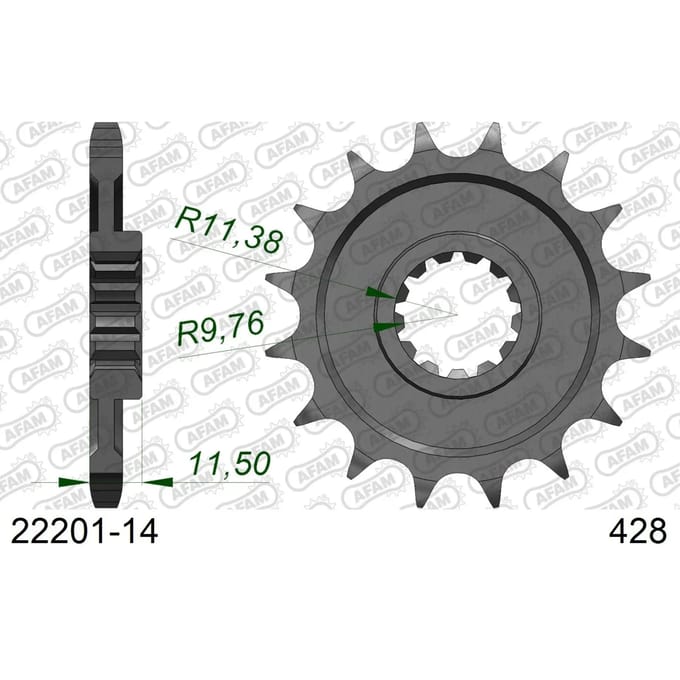 Tandwiel Afam 428 14 dents